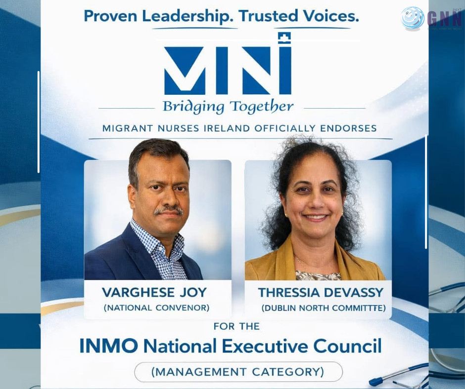 INMO നാഷണൽ എക്സിക്യൂട്ടീവ് കൗൺസിൽ ഇലക്ഷൻ 2026: വർഗീസ് ജോയ്, ത്രേസ്യ ദേവസ്സി MNI സ്ഥാനാർഥികൾ