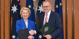 യൂറോപ്യൻ യൂണിയനും ഓസ്ട്രേലിയയും വ്യാപാര കരാറിൽ ഒപ്പുവച്ചു