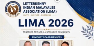 LIMA 2026: ലെറ്റർകെന്നി മലയാളി അസോസിയേഷന് പുതിയ നേതൃത്വം