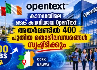 കാനഡയിലെ ടെക് കമ്പനിയായ OpenText അയർലണ്ടിൽ 400 പുതിയ തൊഴിലവസരങ്ങൾ സൃഷ്ടിക്കും