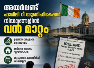 അയർലണ്ട് ഫാമിലി റീ യൂണിഫിക്കേഷൻ നിയമങ്ങളിൽ വൻ മാറ്റം; ഉയർന്ന വരുമാന മാനദണ്ഡവും കർശന താമസ വ്യവസ്ഥകളും കൂടുതൽ കാത്തിരിപ്പ് കാലയളവും കുടിയേറ്റ കുടുംബങ്ങളെ ബാധിക്കുമോ?