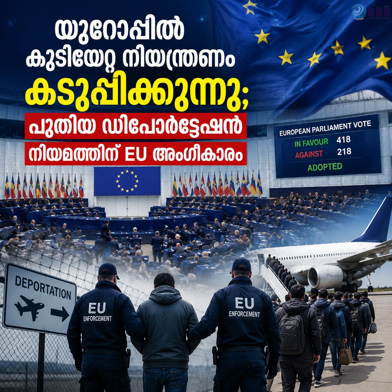 യൂറോപ്പിൽ കുടിയേറ്റ നിയന്ത്രണം കടുപ്പിക്കുന്നു; പുതിയ ഡിപോർട്ടേഷൻ നിയമത്തിന് EU അംഗീകാരം