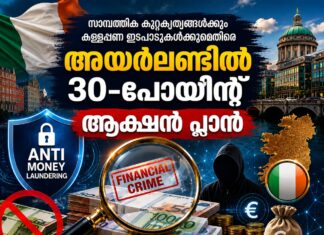 സാമ്പത്തിക കുറ്റകൃത്യങ്ങൾക്കും കള്ളപ്പണ ഇടപാടുകൾക്കുമെതിരെ അയർലണ്ടിൽ 30-പോയിന്റ് ആക്ഷൻ പ്ലാൻ