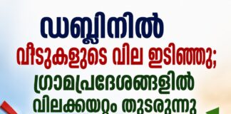 ഡബ്ലിനിൽ വീടുകളുടെ വില ഇടിഞ്ഞു; ഗ്രാമപ്രദേശങ്ങളിൽ വിലക്കയറ്റം തുടരുന്നു