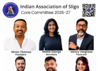സ്ലൈഗോ ഇന്ത്യൻ അസോസിയേഷൻ ഇരുപതാം വർഷത്തിലേക്ക്; നൈനാൻ തോമസ് പുതിയ പ്രസിഡന്റ്, മേബിൾ ജോർജ് സെക്രട്ടറി