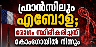 ഫ്രാൻസിലും എബോള; രോഗം സ്ഥിരീകരിച്ചത് കോംഗോയിൽ നിന്നും മടങ്ങിയെത്തിയ ഡോക്ടർക്ക്