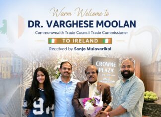 കോമൺവെൽത്ത് ട്രേഡ് കൗൺസിൽ ട്രേഡ് കമ്മീഷണർ ഡോ. വർഗീസ് മൂലനെ സാൻജോ മുളവരിക്കൽ സ്വീകരിച്ചു