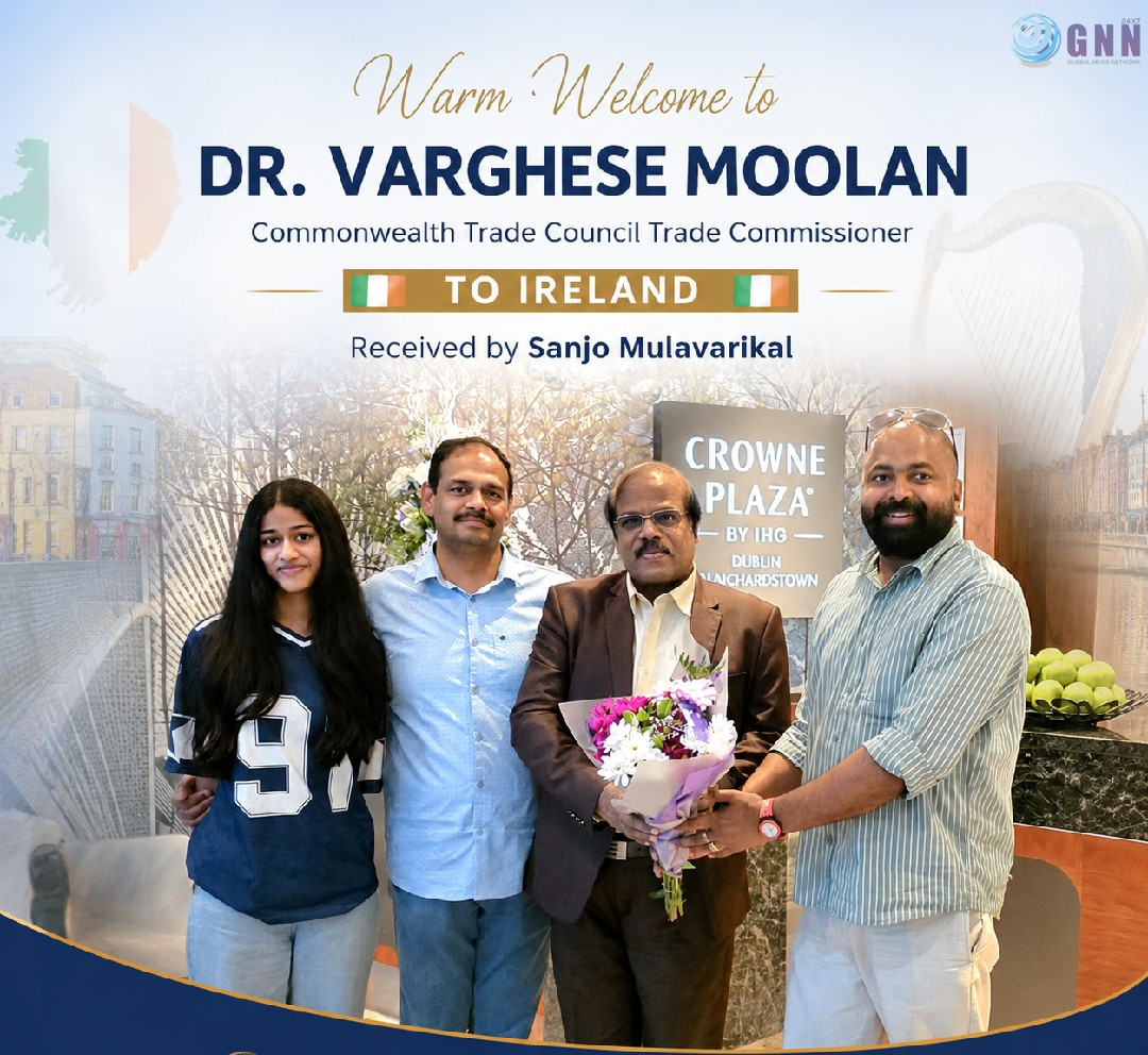 കോമൺവെൽത്ത് ട്രേഡ് കൗൺസിൽ ട്രേഡ് കമ്മീഷണർ ഡോ. വർഗീസ് മൂലനെ സാൻജോ മുളവരിക്കൽ സ്വീകരിച്ചു