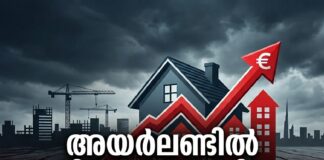 അയർലണ്ടിൽ വീടുകളുടെ വില വീണ്ടും കുതിക്കുന്നു; വിലയിൽ 5 ശതമാനം വർധന