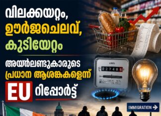 വിലക്കയറ്റം, ഊർജച്ചെലവ്, കുടിയേറ്റം; അയർലണ്ടുകാരുടെ പ്രധാന ആശങ്കകൾ പുറത്തുവിട്ട് EU സർവേ