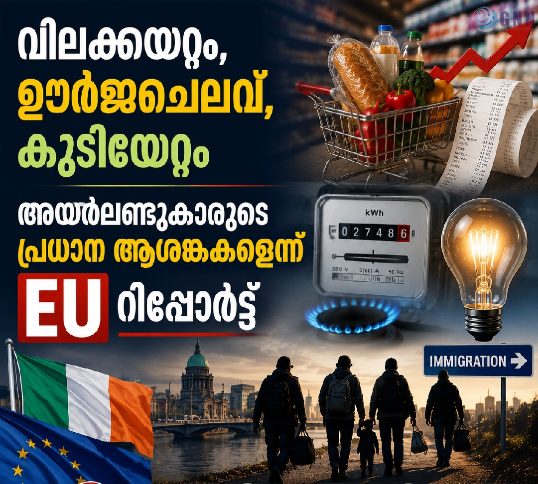 വിലക്കയറ്റം, ഊർജച്ചെലവ്, കുടിയേറ്റം; അയർലണ്ടുകാരുടെ പ്രധാന ആശങ്കകൾ പുറത്തുവിട്ട് EU സർവേ