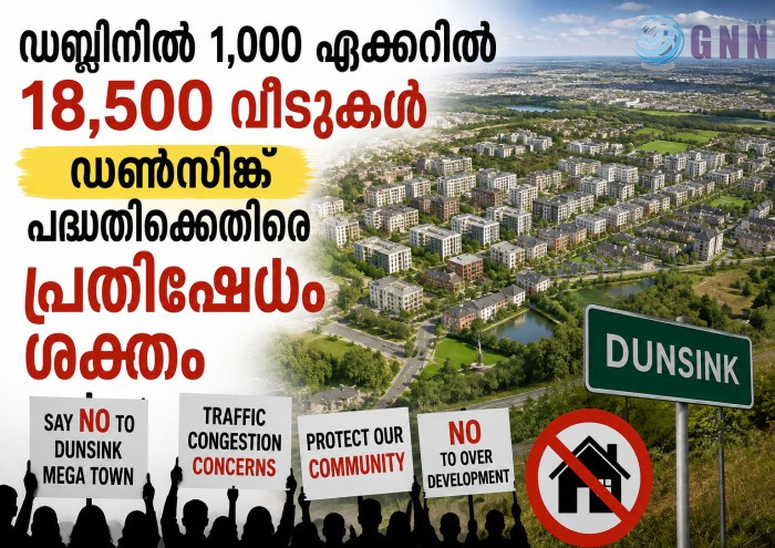 ഡബ്ലിനിൽ 1,000 ഏക്കറിൽ 18,500 വീടുകൾ; ഡൺസിങ്ക് പദ്ധതിക്കെതിരെ പ്രതിഷേധം ശക്തം