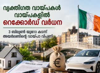 വ്യക്തിഗത വായ്പകൾ വായ്പകളിൽ റെക്കോർഡ് വർധന; 3 ബില്യൺ യൂറോ കടന്ന് അയർലണ്ടിന്റെ വായ്പാ വിപണി