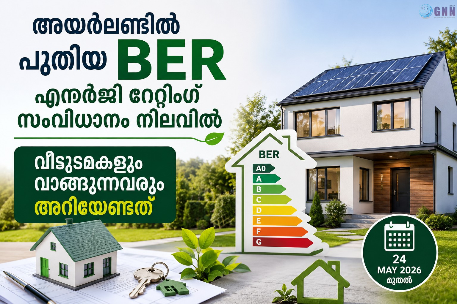 അയർലണ്ടിൽ പുതിയ BER എനർജി റേറ്റിംഗ് സംവിധാനം നിലവിൽ; വീടുടമകളും വാങ്ങുന്നവരും അറിയേണ്ടത്