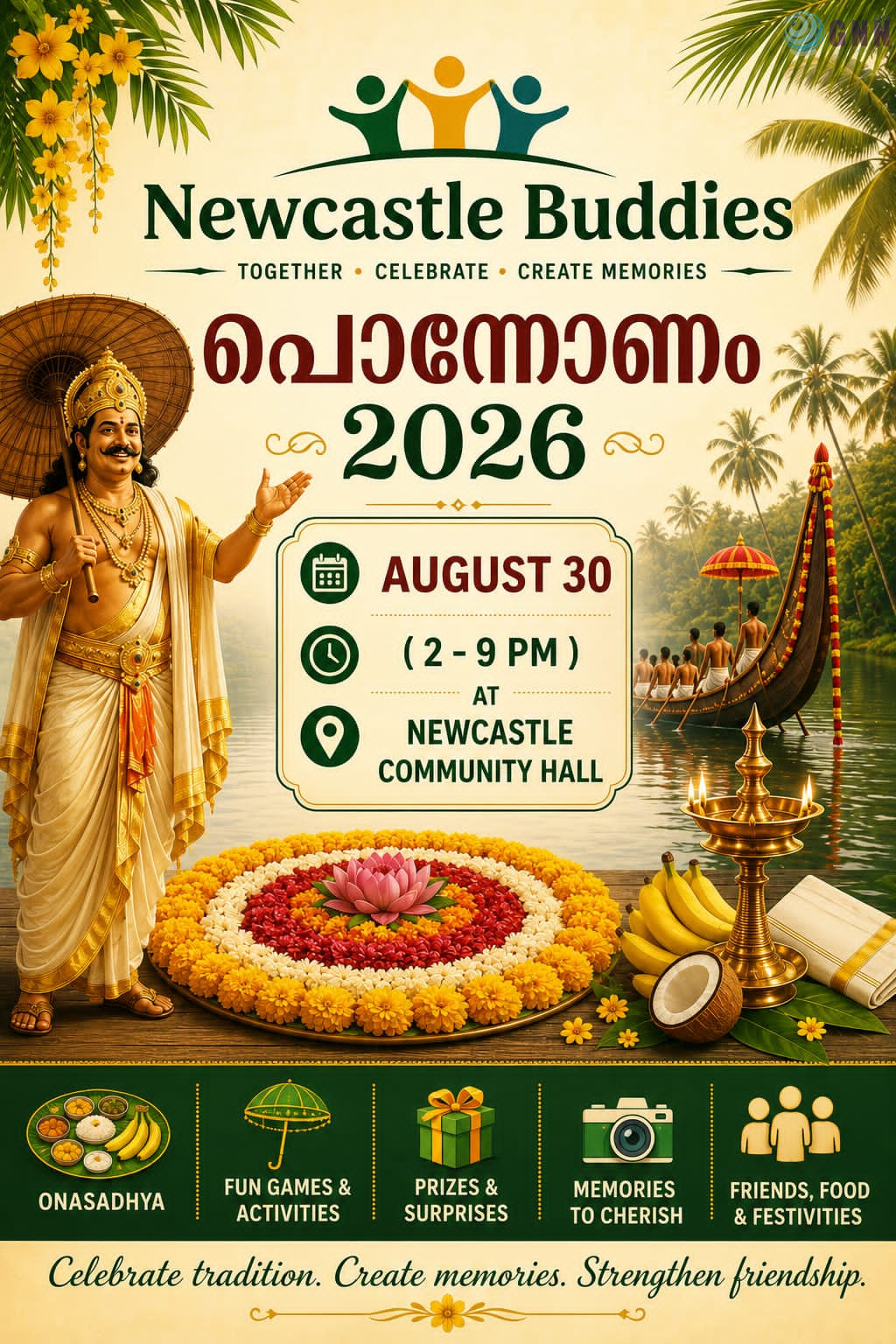 ന്യൂകാസ്റ്റിൽ പൊന്നോണം 2026 ഓഗസ്റ്റ് 30ന്