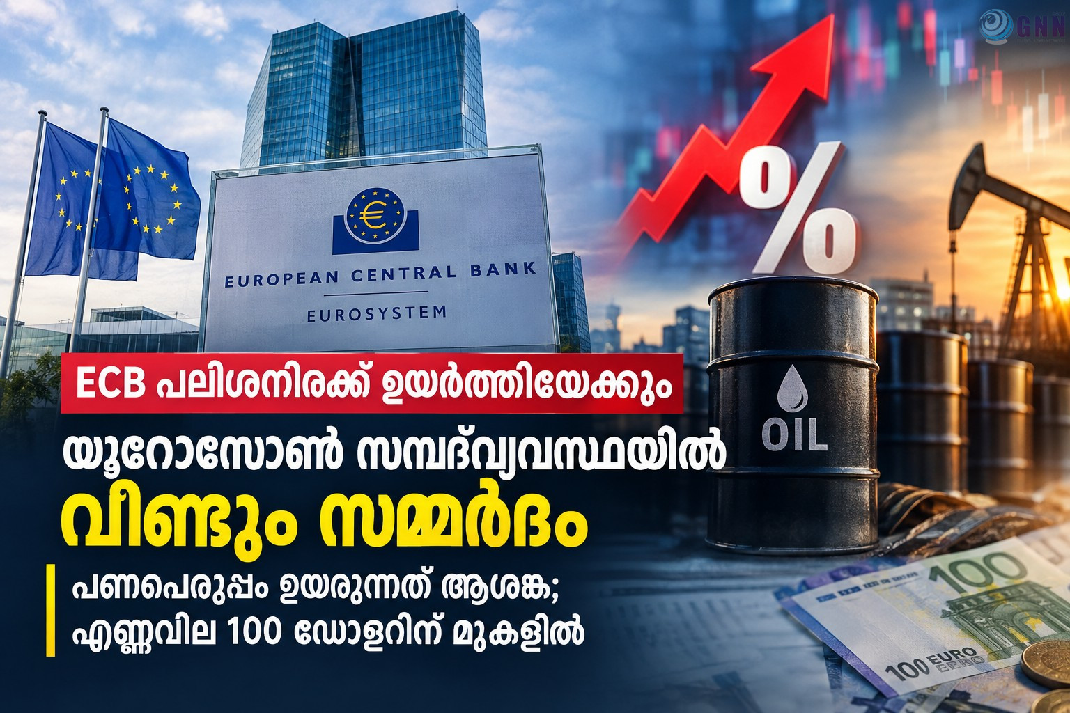 ECB പലിശനിരക്ക് ഉയർത്തിയേക്കും; യൂറോസോൺ സമ്പദ്വ്യവസ്ഥയിൽ വീണ്ടും സമ്മർദം