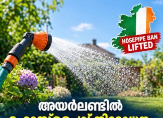 അയർലണ്ടിൽ ഹോസ്പൈപ്പ് നിരോധനം പിൻവലിച്ചു; ഉടൻ പ്രാബല്യത്തിൽ