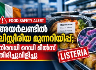 അയർലണ്ടിൽ ലിസ്റ്റീരിയ മുന്നറിയിപ്പ്; നിരവധി റെഡി മീൽസ് തിരിച്ചുവിളിച്ചു