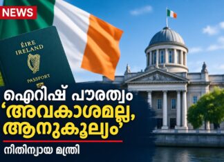 ഐറിഷ് പൗരത്വം ‘അവകാശമല്ല, ആനുകൂല്യം’- നീതിന്യായ മന്ത്രി