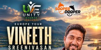സ്ലൈഗോയിൽ വിനീത് ശ്രീനിവാസൻ ലൈവിന് വൻ പ്രതികരണം; സിൽവർ അഡൾട്ട് ടിക്കറ്റുകൾ പൂർണമായും വിറ്റഴിഞ്ഞു