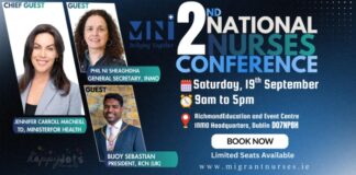 മൈഗ്രന്റ് നഴ്സസ് അയർലണ്ടിന്റെ ദേശീയ സമ്മേളനം സെപ്റ്റംബർ 19ന്; ആരോഗ്യമന്ത്രി ജെന്നിഫർ കാരൾ മക്നീൽ മുഖ്യാതിഥിയാകും