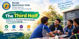 Kerala Badminton Club Launches โThe Third Halfโ Initiative to Promote Mental Health and Prevent Suicide