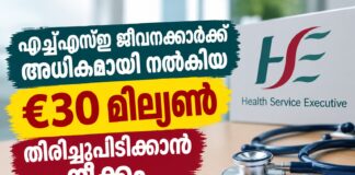 എച്ച്എസ്ഇ ജീവനക്കാർക്ക് അധികമായി നൽകിയ €30 മില്യൺ തിരിച്ചുപിടിക്കാൻ നീക്കം