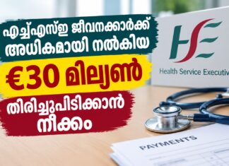 എച്ച്എസ്ഇ ജീവനക്കാർക്ക് അധികമായി നൽകിയ €30 മില്യൺ തിരിച്ചുപിടിക്കാൻ നീക്കം