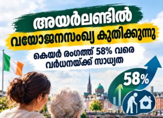 അയർലണ്ടിൽ വയോജനസംഖ്യ കുതിക്കുന്നു; ഫാമിലി കെയർ രംഗത്ത് 58% വരെ വർധനയ്ക്ക് സാധ്യത
