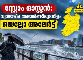 സ്റ്റോം ഓസ്റ്റൻ: വ്യാഴാഴ്ച അയർണ്ടിലുടനീളം യെല്ലോ അലേർട്ട്