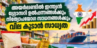 അയർലണ്ടിൽ ഇന്ത്യൻ ഗ്രോസറി ഉൽപ്പങ്ങൾക്കും നിത്യോപയോഗ സാധനങ്ങൾക്കും വില കൂടാൻ സാധ്യത