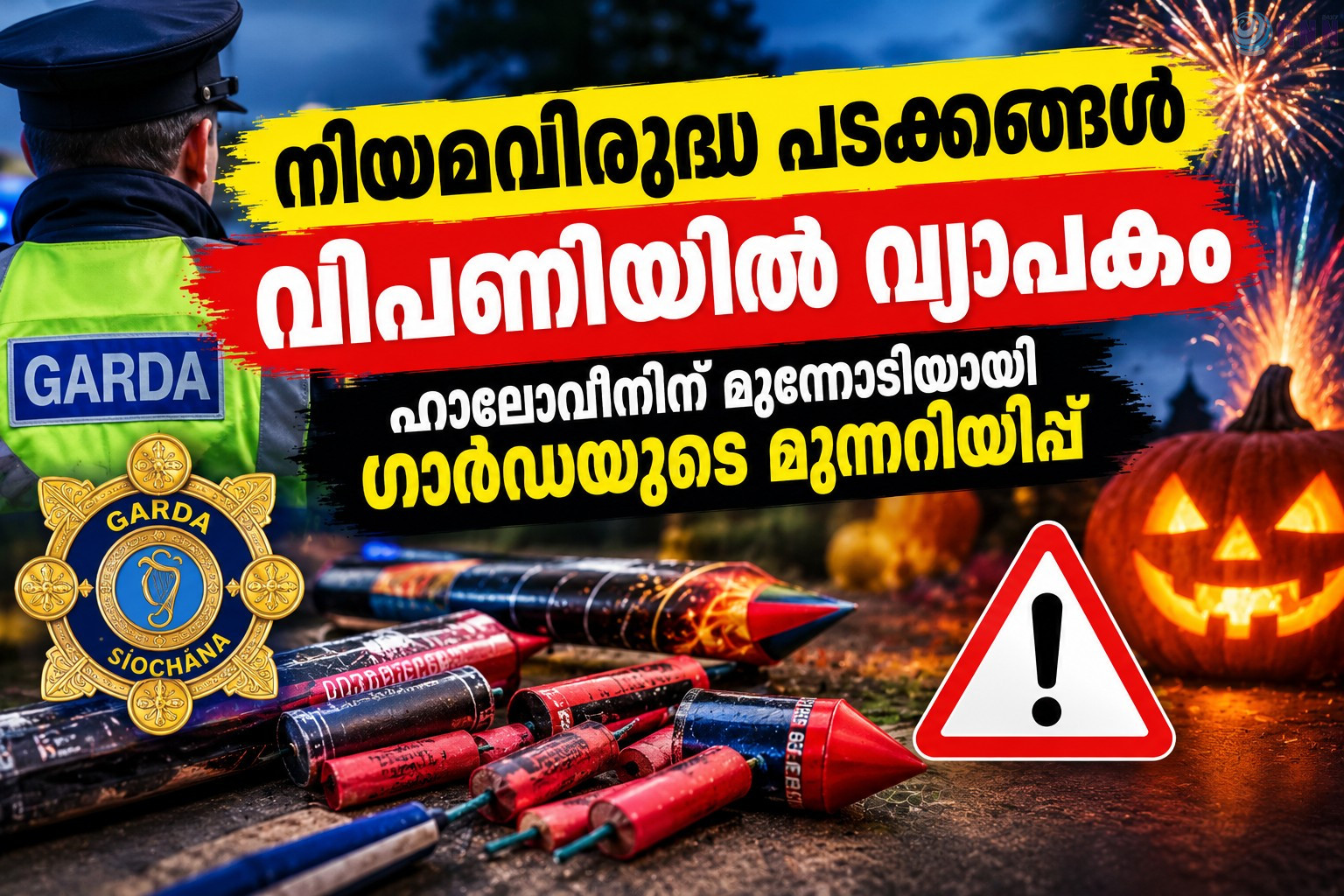 നിയമവിരുദ്ധ പടക്കങ്ങൾ വിപണിയിൽ വ്യാപകം; ഹാലോവീനിന് മുന്നോടിയായി ഗാർഡയുടെ മുന്നറിയിപ്പ്