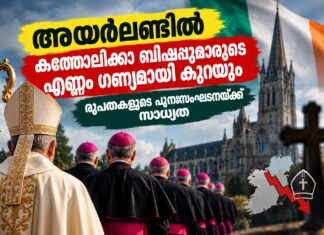 അയർലണ്ടിൽ കത്തോലിക്കാ ബിഷപ്പുമാരുടെ എണ്ണം ഗണ്യമായി കുറയും; രൂപതകളുടെ പുനഃസംഘടനയ്ക്ക് സാധ്യത