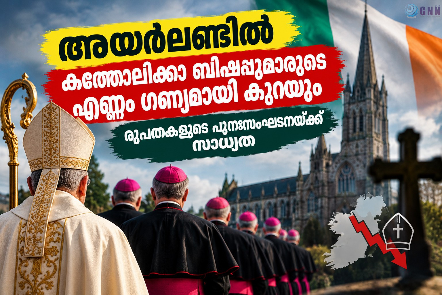 അയർലണ്ടിൽ കത്തോലിക്കാ ബിഷപ്പുമാരുടെ എണ്ണം ഗണ്യമായി കുറയും; രൂപതകളുടെ പുനഃസംഘടനയ്ക്ക് സാധ്യത