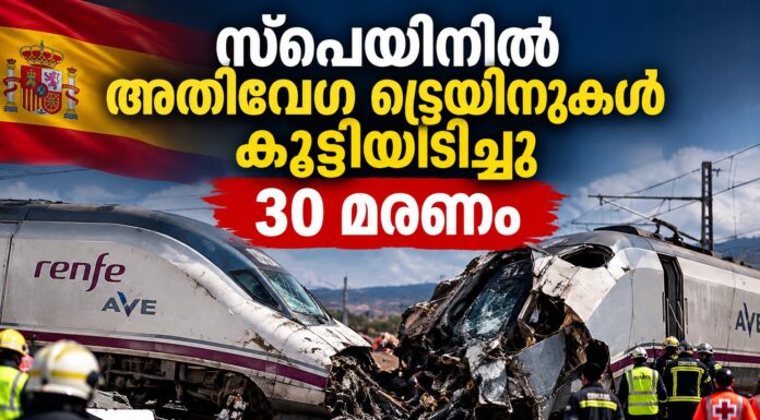 സ്പെയിനിൽ അതിവേഗ ട്രെയിനുകൾ കൂട്ടിയിടിച്ചു; 30 മരണം, മരണസംഖ്യ ഉയർന്നേക്കുമെന്ന് ആശങ്ക