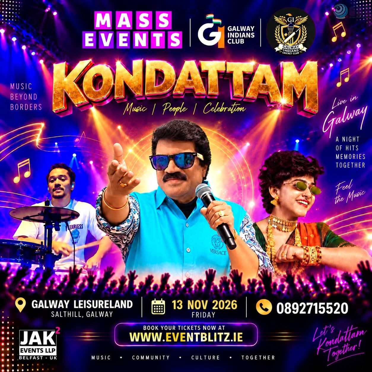 മലയാളികളുടെ എം.ജി ഗാൽവേയിൽ; ആട്ടവും പാട്ടുമായി ‘KONDATTAM’ നവംബർ 13ന്